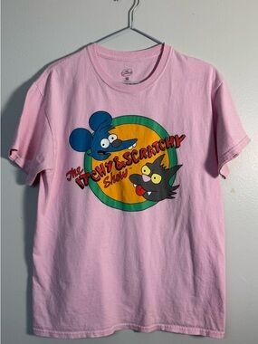 Pink The Itchy & Scratchy Show Graphic Tee